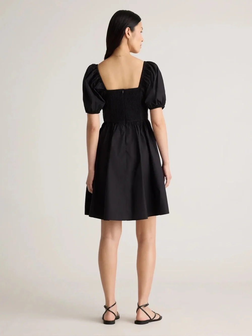 NWT Quince 100% Organic Cotton Ruched Mini Dress // Size L - Picture 2 of 6